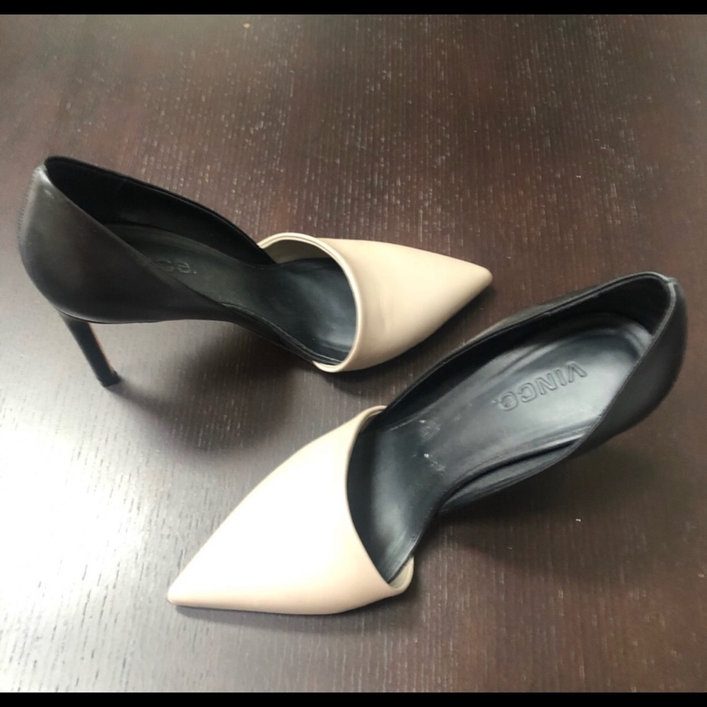 Vince Two Toned Gray & Black Heels